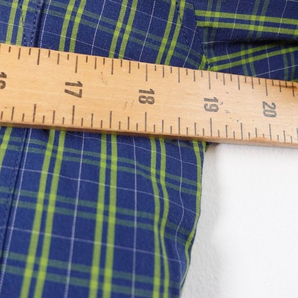 Blue‎ Mens Shirt Size Large Plaid Button Down Madras Workcore HS TAILORS SONS - Picture 3 of 7